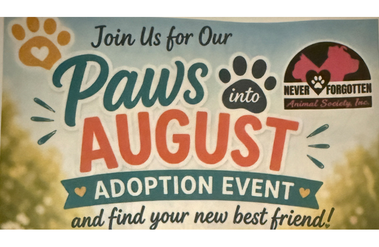Never Forgotten Animal Society to Host ‘Paws into August’ Adoption Event at Pet Supplies Plus