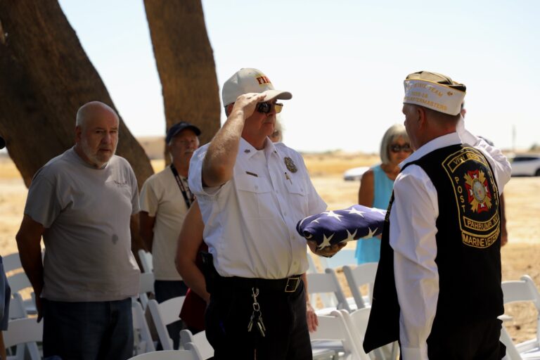 Riders and VFW Present Ground Zero Flag to Pahrump Fire Chief